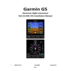 Garmin G5 Electronic Flight Instrument Part 23 AML STC Installation Manual 190-01112-10_v20