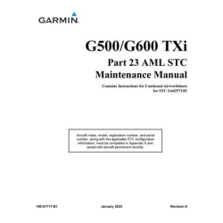 Garmin G500/G600 TXi Part 23 AML STC Maintenance Manual 190-01717-B1_v2023