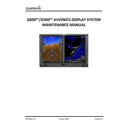 Garmin G600/G500 Avionics Display System Maintenance Manual 190-00601-05