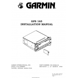 Garmin GPS 165 Installation Manual 190-00066-02