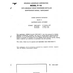 Grumman Model F-10 Maintenance Manual Supplement PMFJC-MA76-1