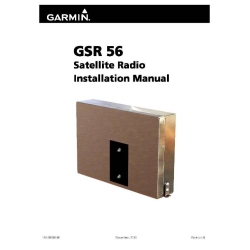 Garmin GSR 56 Satellite Radio Installation Manual 190-00836-00