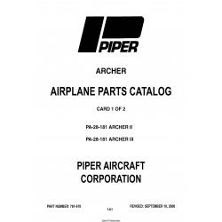 Piper Archer PA-28-181 Archer II, PA-28-181 Archer III Parts Catalog v08 Part # 761-678