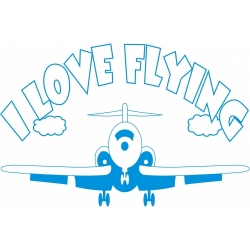 I Love Flying ! Decal/ Stickers!