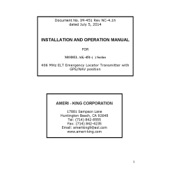 Ameri-King Model AK-451 Series Installation Manual and Operation Manual IM-451_v2014