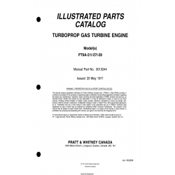 Pratt & Whitney Model PT6A-21-27-28 Turboprop Gas Turbine Engine Illustrated Parts Catalog 3013244