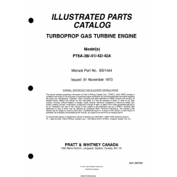 Pratt & Whitney Model PT6A-38-41-42-42A Turboprop Gas Turbine Engine Illustrated Parts Catalog 3013244