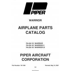 Piper PA-28-151 Warrior, PA-28-161 Warrior II, PA-28-161 Warrior III Parts Catalog 761-538_v2021
