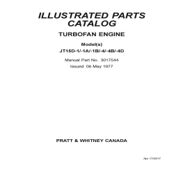 Pratt & Whitney JT15D-1-1A-1B-4-4B-4D Turbofan Engine Illustrated Parts Catalog 3017544