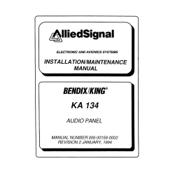 Bendix King KA 134 Audio Panel Installation/Maintenance Manual 006-00159-0002