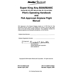 Beechcraft Super King Air B200/B200C Pilot's Operating Handbook and Airplane Flight Manual 101-590010-479A2