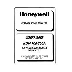 Bendix King KDM 706/706A Distance Measuring Equipment Installation Manual 006-00177-0006