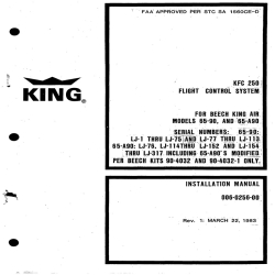 King KFC 250 Flight Control System With Beech Model 65-90 and 65-A90 Installation Manual 006-0256-00