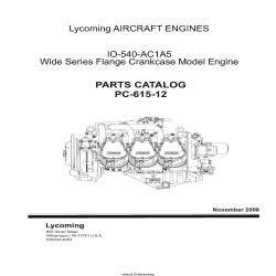 Lycoming IO-540-AC1A5 Wide Series Flange Crankcase Model Engine Parts Catalog PC-615-12 2008