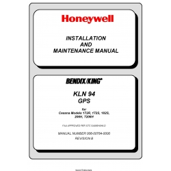 Bendix King KLN 94 GPS for Cessna Model 172R, 172S, 182S, 206H, T206H Installation and Maintenance Manual 006-00784-0000