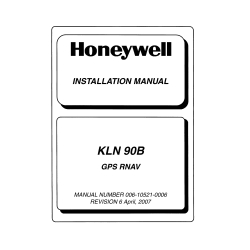 Bendix King KLN 90B GPS RNAV Installation Manual 006-10521-0006