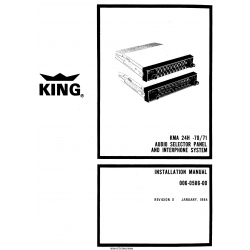 King KMA 24H -70/71 Audio Selector Panel annd Interphone System Installation Manual 006-0586-00