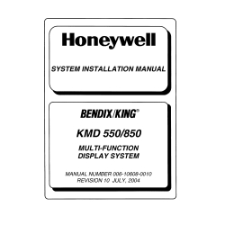 Bendix King 550/850 Multi Function Display System Installation Manual 006-10608-0010