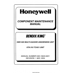 Bendix King KMH 920 Multi- Hazard Awareness Unit KTA 910 TCAS I Unit Maintenance Manual 006-15633-0001
