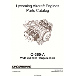 Lycoming O-360-A Aircraft Engines Wide Cylinder Flange Models Parts Catalog PC-306-1