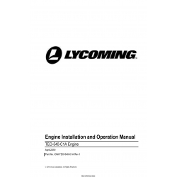  Lycoming TEO-540-C1A Engine Installation and Operation Manual IOM-TEO-540-C1A