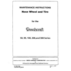Beechcraft 90, 99, 100, 200 and 300 Series for the Nose Wheel and Tire Maintenance Instructions 998-31258