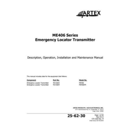 Artex ME406 Series Emergency Locator Transmitter Description, Operation, Installation and Maintenance Manual 570-1600 Rev-M