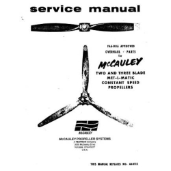 Mccauley Two and Three Blade Met-L-Matic Constant Speed Propellers Overhaul and Parts Manual 720415