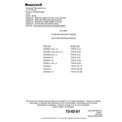 Garret TFE731-2 Turbofan Aircraft Engine Light Maintenance Manual 72-02-01