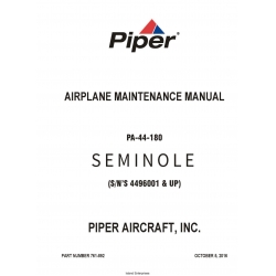 Piper PA-44-180 Seminole S/N's 4496001 & UP Maintenance Manual 761-892_2016