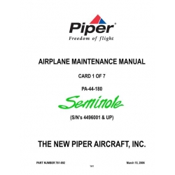 Piper Seminole Maintenance Manual PA-44-180 Part # 761-892_v1997