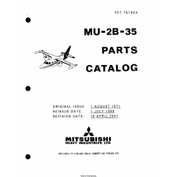 Mitsubishi MU-2B-35 Parts Catalog YET70193A 