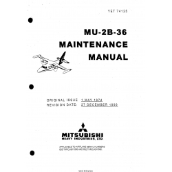 Mitsubishi MU-2B-36 Maintenance Manual YET74125