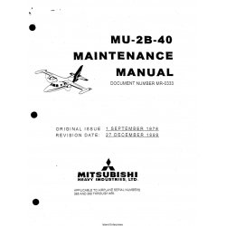 Mitsubishi MU-2B-40 Maintenance Manual MR-0333