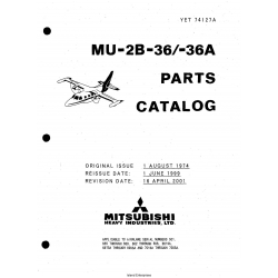 Mitsubishi MU-2B-36-36A Parts Catalog YET74127A