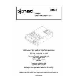 NAT NPX138 Panel Mount Radio Installation and Operation Manual 2003