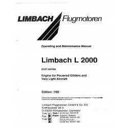Limbach Flugmotoren L 2000 and Series Engine Operating and Maintenance Manual