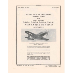 Bell P-63A-1, P-63A-5 , P-63A-6, P-63A-7  P-63A-8, P-63A-9 and P-63A-10 Pilots Flight Operating Instruction 1945