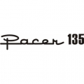 Piper Pacer 135 Aircraft Decal,Sticker 2 1/4''high x 13 1/2''wide!