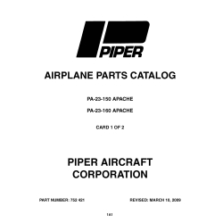Piper Apache PA-23-150 & PA-23-160 Parts Catalog 752-421_v2009
