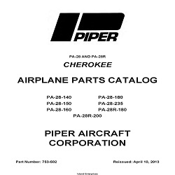 Piper Cherokee PA-28, PA-28R Parts Catalog 753-582v2013