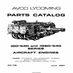 Lycoming Parts Catalog PC-116  IGO-540 & IGSO-540 1981