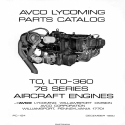 Lycoming Parts Catalog TO, LTO-360 76 Series Part # PC-124