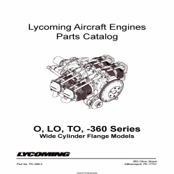 Lycoming O, LO, TO, -360 Series Wide Cylinder Flange Models Parts Catalog Part # PC-306-2 v2010