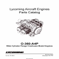 Lycoming O-360-A4P Wide Cylinder Flange Crankcase Model Engines Parts Catalog Part # PC-306-9 (1st Edition)