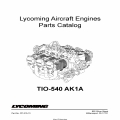 Lycoming Parts Catalog TIO-540 AK1A Part # PC-315-13 v2001