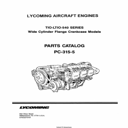 Lycoming TIO-LTIO-540 Series Parts Catalog PC-315-5E