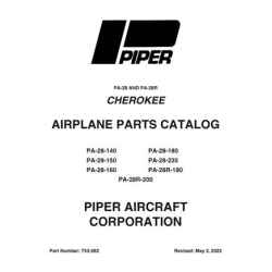 Piper Cherokee PA-28 and PA-28R Parts Catalog Manual 753-582_v2022