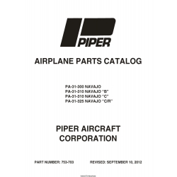 Piper PA-31-300/PA-31-310/PA-31-325 Navajo, B,C,CR Parts Catalog 753-703_v2012
