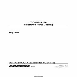 Lycoming PC-TIO-540-AJ1A (Supersedes PC-315-12) Illustrated Parts Catalog